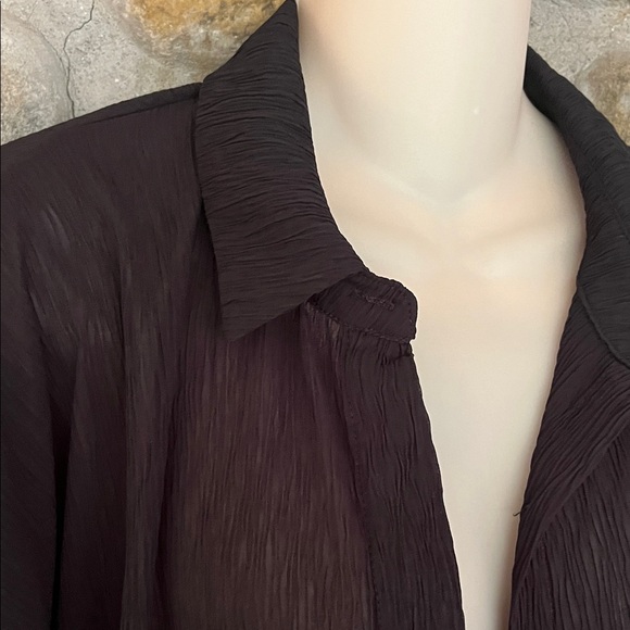 Lulu's Black Button Down Shirt - Picture 2 of 4